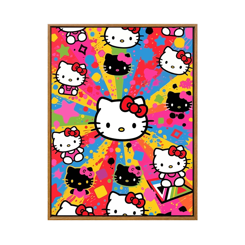 雅调彩虹炫彩小猫diy数字油画