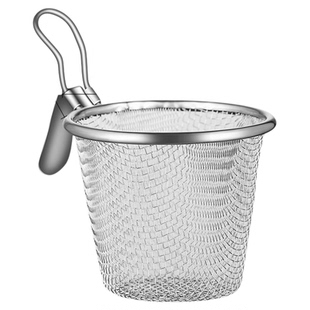 火锅漏勺专用挂边粉篱捞面勺漏网油炸过滤网不锈钢漏筐烫脑花容器