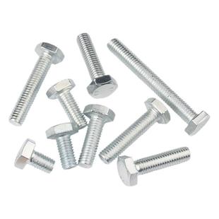 4.8级镀锌外六角螺丝钉外六角螺栓大全铁白锌螺钉国标M5M6M8-M12