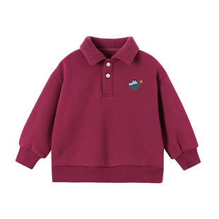 宝宝冬季加绒polo卫衣卫裤套装允儿妈女童秋冬加厚上衣保暖裤子潮