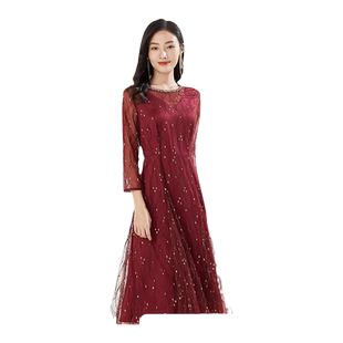 乔万尼春装女新款连衣裙重工宴会长裙礼服百搭流行高级感EI3E251