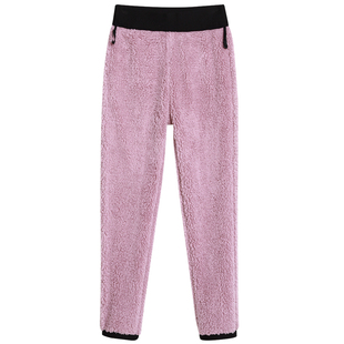 保暖羊羔绒棉裤女外穿冬季新款加绒加厚裤子女特厚小个子东北女裤