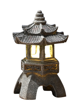 仿石塔宫灯摆件禅意装饰室内阳台