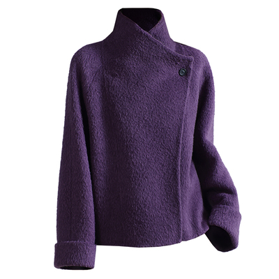 翻领小个子呢子苏丽羊毛呢外套