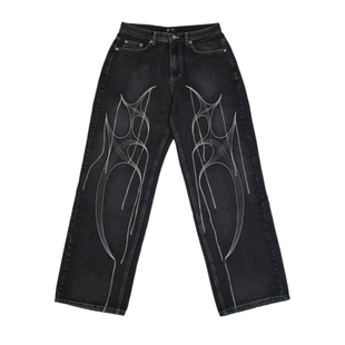 THUG CLUB 部落荆棘直筒牛仔长裤 24SS TRIBAL TREE DENIM PANTS