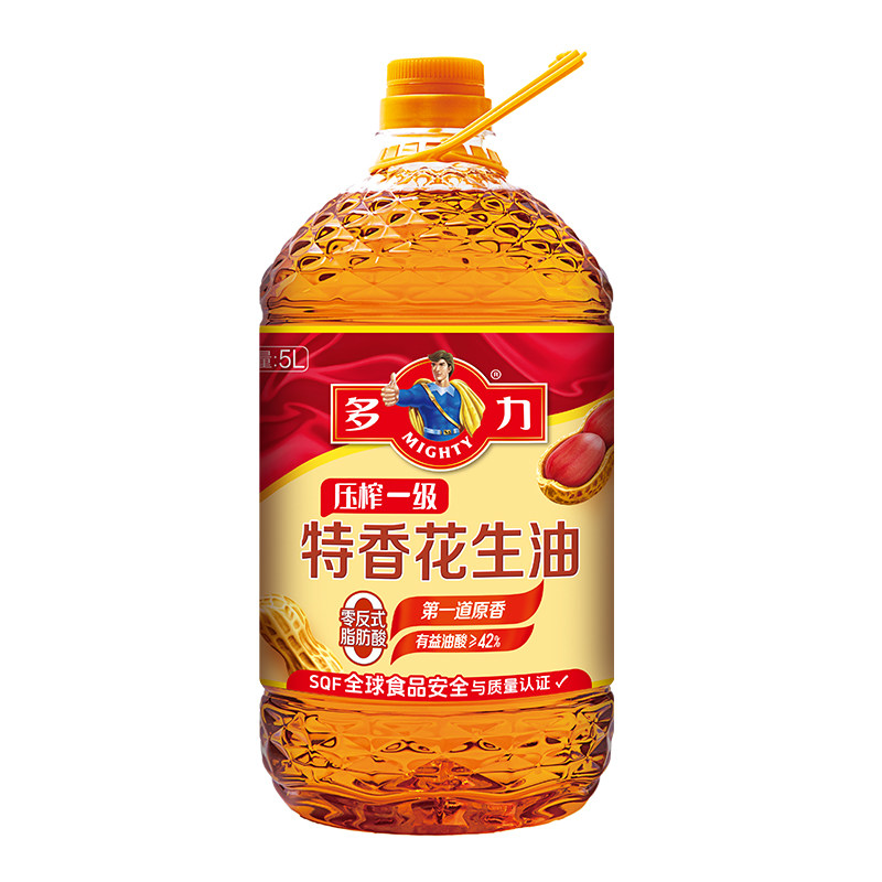 【尚选】多力压榨一级特香花生油5.7L *4桶家用食用油