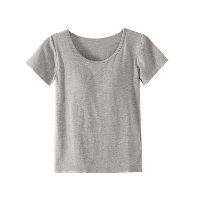 带胸垫短袖梵琪诗尔简约莫代尔女