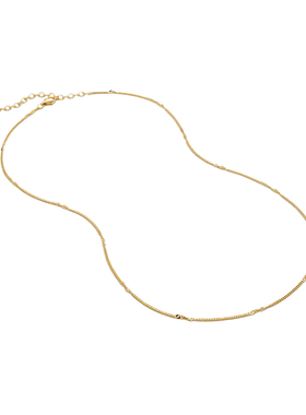 Monica Vinader莫妮卡小古巴扭结项链如意结可调节素链叠戴颈链女