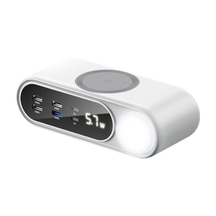 派凡【国家3C认证】桌面充电站无线充电器排插带灯线多口多头功能笔记本电脑多孔USB快充插头底座三合一插座