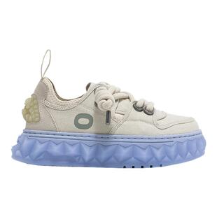 OETZI冰人奥兹丑萌融化鞋低帮厚底小白鞋秋季丑萌男女同款帆布鞋