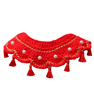 圣诞节新年手工宠物针织项圈项圈