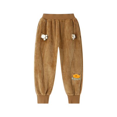 加绒小黄鸭男童裤子冬季