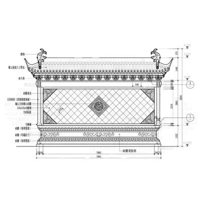 青砖影壁墙建筑施工图CAD电子版