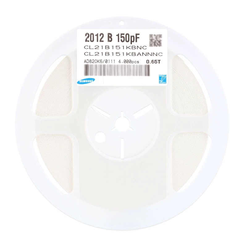原装 0805贴片电容 150pF (151K) ±10% 50V X7R CL21B151KBANNNC