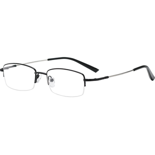 商务半框近视眼镜男款可配度数超轻商务散光成品男士眼睛近视镜