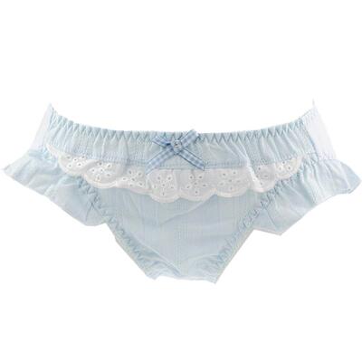 大码内裤甜美纯色可爱飞边牛奶丝