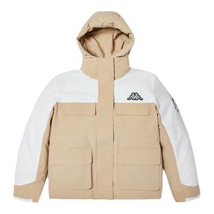 Kappa卡帕女子冬新款拼色派克羽绒服短款保暖防寒服K0D82YY48