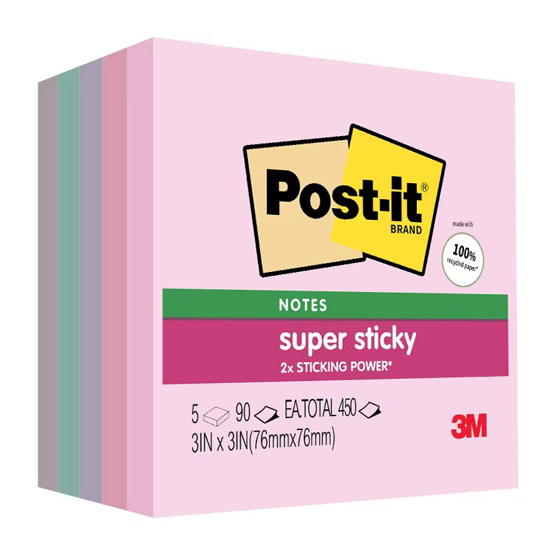 【69元任选3件】3M报事贴便利贴玩趣系列仙尘月光便条纸炫彩系列654多色可再贴便条纸便签纸本 CBG