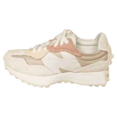 NB男女低帮复古米白拼接休闲鞋