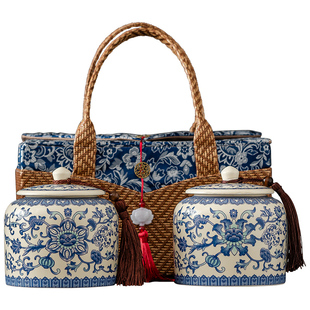 2026新款藤编茶叶罐包装盒空礼盒装高档空盒普洱龙井红茶白茶青花