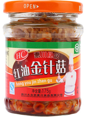 惠川即食开味175g*6瓶金针菇