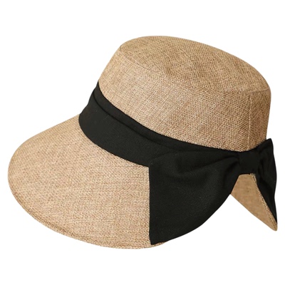 2025新款棉麻轻薄蝴蝶结渔夫帽女