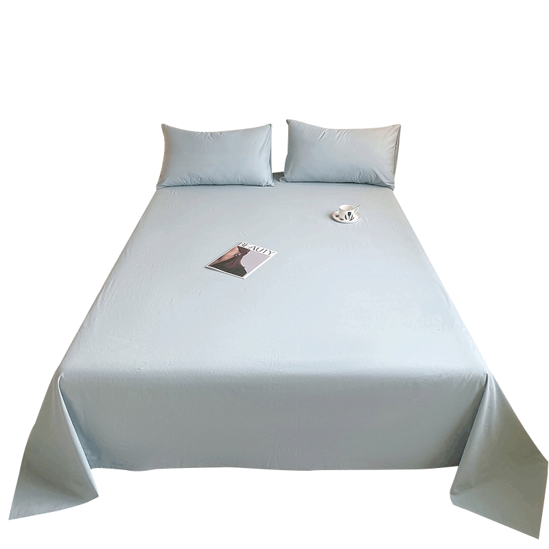 夏季水洗棉床单单件款夏天学生宿舍被单床笠三件套非全棉纯棉冰丝