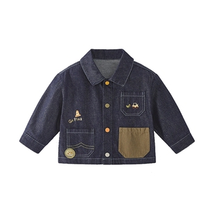 [抗菌防褪色]男童牛仔外套2026新款春秋宝宝衣服春装儿童工装夹克