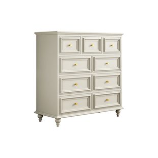 法式实木五七八九斗柜卧室白色柜子靠墙轻奢美式床尾收纳客厅复古