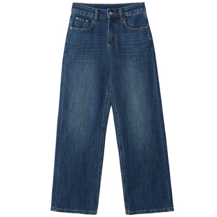 floradance百搭好版型四面弹窄版直筒牛仔裤女26春新款显瘦九分裤