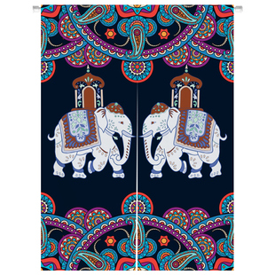 泰式藏式门帘民族风蜡染布帘子厨房遮挡帘挂帘东南亚隔断吊帘定制