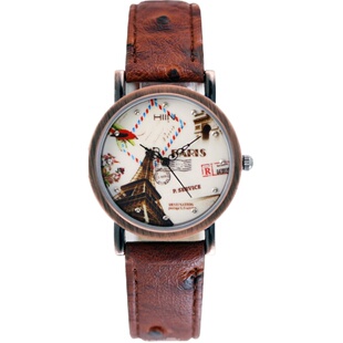 HIIN乐心时尚优雅复古表皮带女士手表女式腕表款潮流时装表学生表