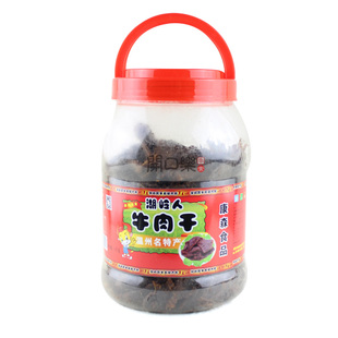 康森牛肉温州特产康湖岭手撕黑牛肉干温州风味大片桶装解馋包邮