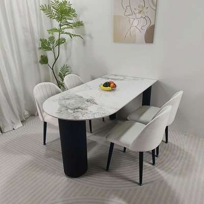 岩板半圆岛台餐桌一体家用小户型轻奢现代简约意式新款餐桌椅