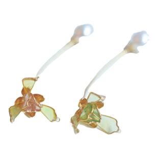 雪滴花长款耳线小众原创设计女士气质纯银耳饰