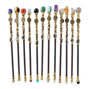 天然水晶十二星座魔法水晶权杖原创设计魔法棒手工制作精致礼物