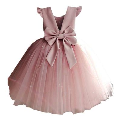 儿童礼服裙粉色花童蓬蓬裙晚礼服