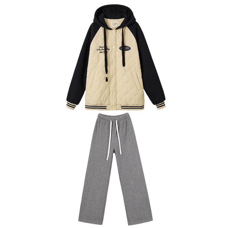 2024冬季新款撞色拼接休闲棉服