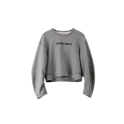 AS短款双色肌理印花卫衣