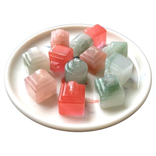 天然西瓜晶方形印章巴山翠玉石书画闲章篆刻私章称心如意吊坠挂件