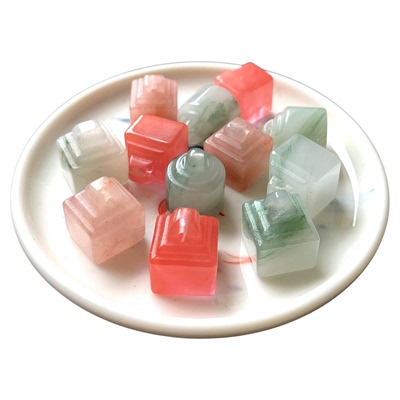 西瓜晶方印章巴山翠书法闲章吊坠