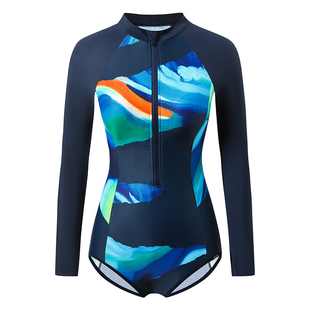 AXESEA 联名款长袖冲浪服女防晒潜水连体水母泳衣 *Asia亚洲版