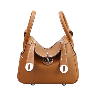 全手工林迪包mini包包26cm真牛皮女包高级感自己手工缝制包包diy