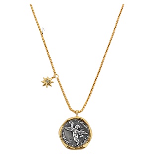 ANGELISLAND天使岛 葛夕明星同款天使幸运古币项链复古小众配饰