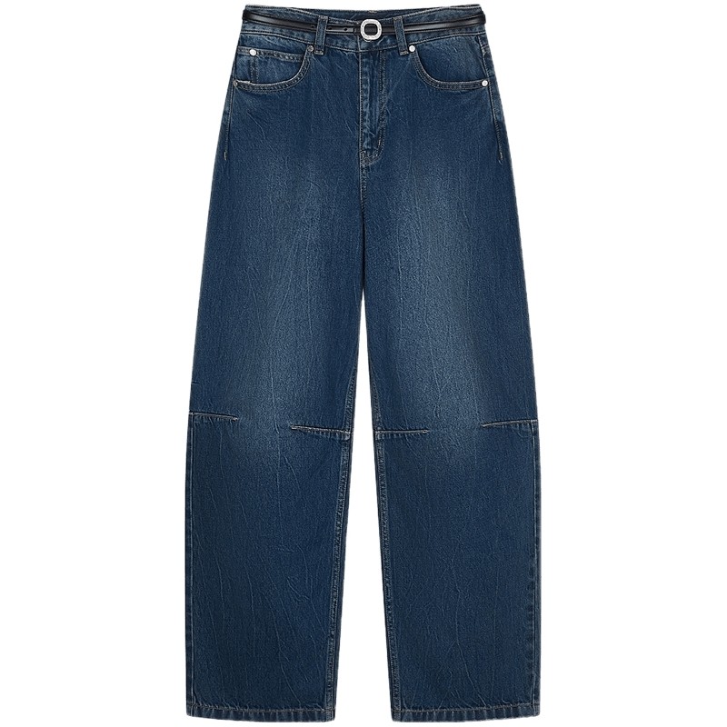 TeenieWeenie小熊女装牛仔裤2025年秋季新款复古水洗松弛感香蕉裤