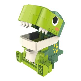 JAKI佳奇吃货霸王龙恐龙积木笔筒存钱罐男女孩礼物玩具桌面摆件