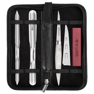 将公厨房雕刻刀套装专业厨师用蔬果雕花刀三件套手工开刃锋利免磨