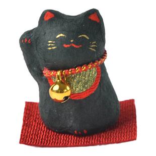 日本进口龙虎堂和纸迷你招福招财猫金铃摆件车载办公桌家居装饰礼