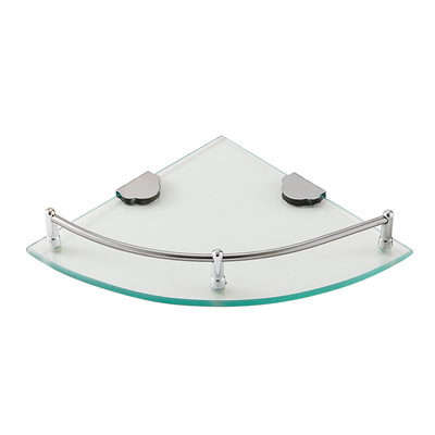 不锈钢玻璃转角架厕所浴室卫生间酒店扇形架置物三角架免打孔单层