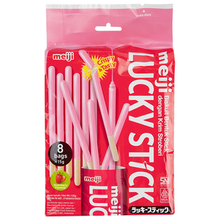 涂层棒来啦!印尼进口明治乐喜草莓巧克力味饼干棒休闲零食120g